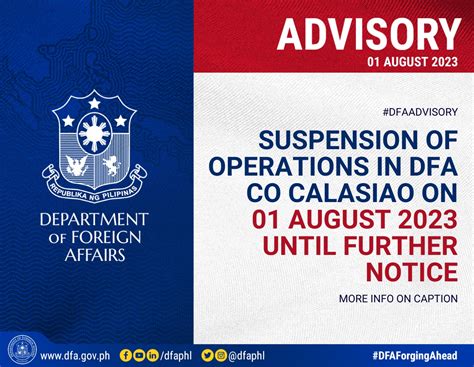 dfa calasiao appointment slot 2023|Suspension of Operations in DFA CO Calasiao on 26 July 2023.